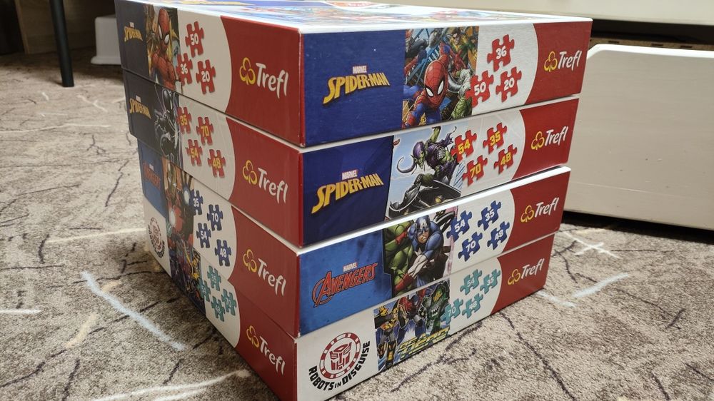 Пазли Марвел. 4 коробки. Від 3років