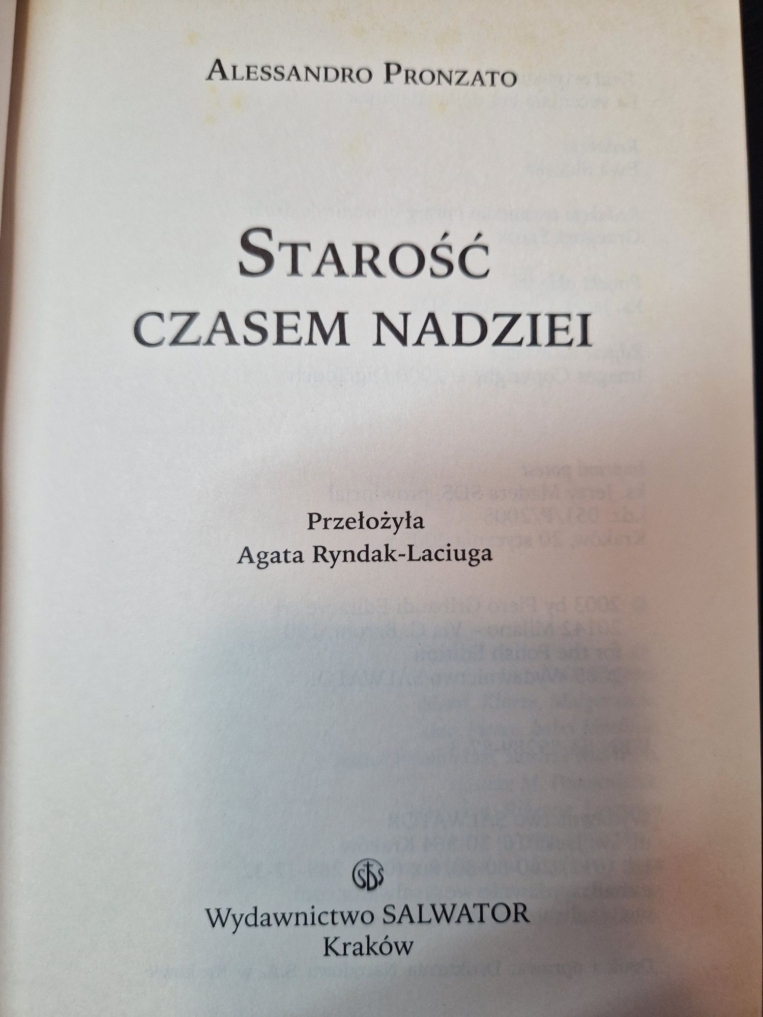 Starość czasem nadziei Alessandro Pronzato