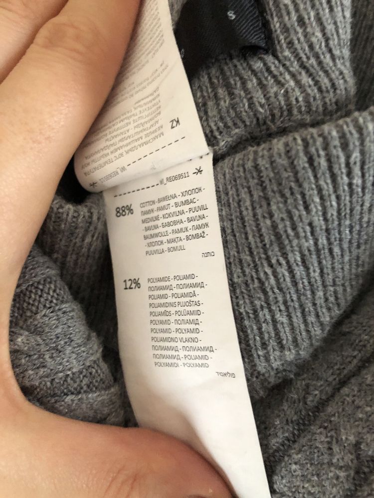 Reserved dzianinowe spodnie dresowe szare joggery legginsy splot