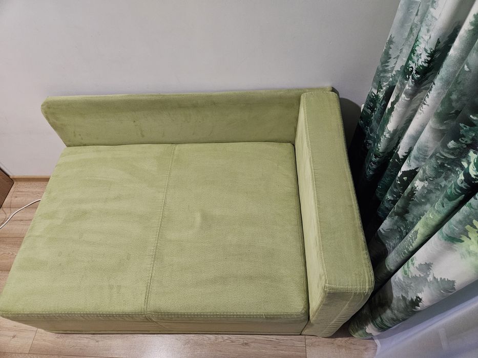 Tapczan rozkładany ZIELONY sofa fotel wersalka