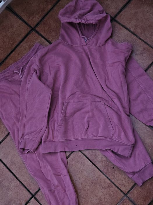 Różowy komplet dresowy dresy sportowy ocieplany