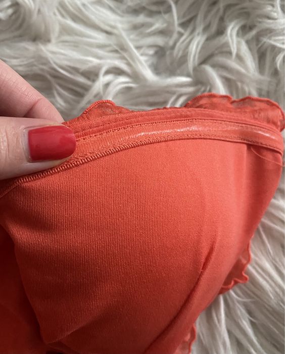 Śliczna koralowa mini sukienka / tunika z kokardką, tally weijl, XXS