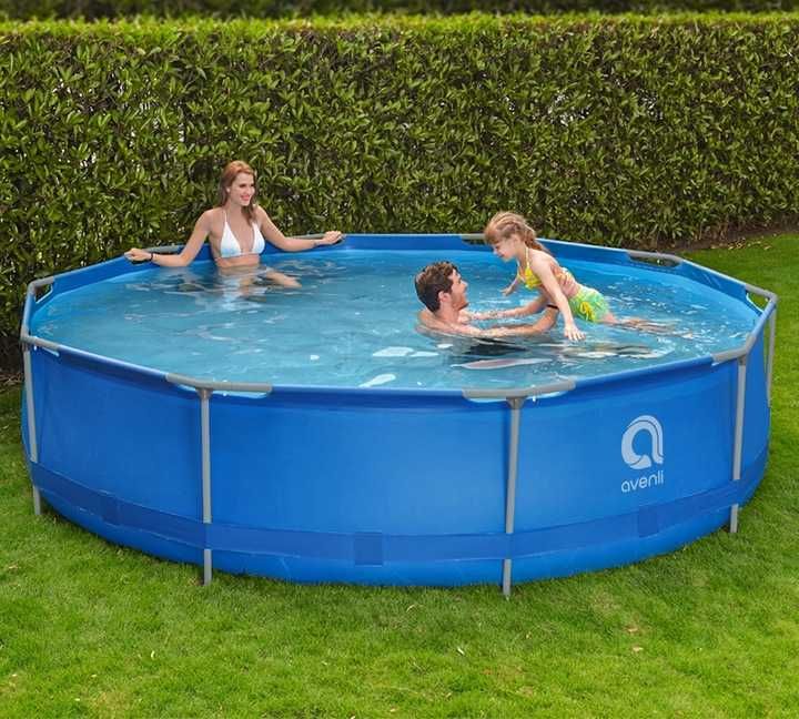 Duży Basen Ogrodowy Stelażowy Zestaw 366x76 17w1 + Chemia Gratis
