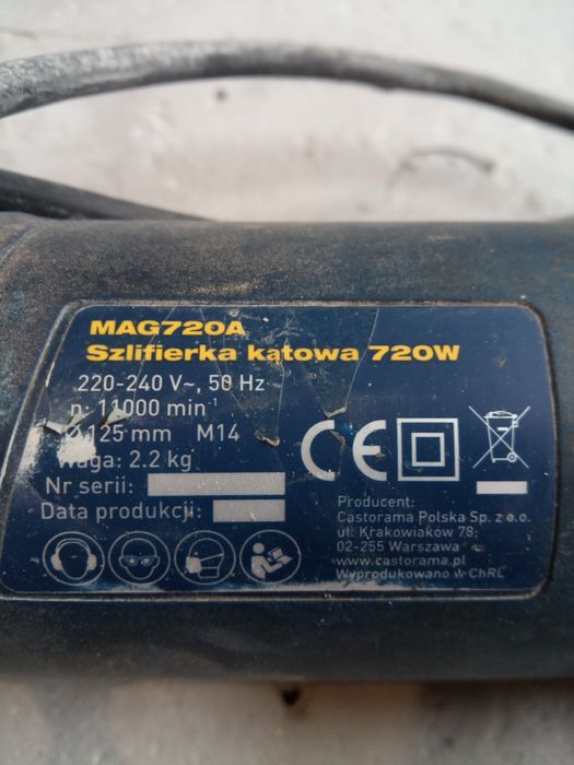 Szlifierka kątowa MacAlister MAG720A 720W