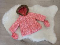 Urocza kurteczka M&S r. 74 malinowa polar futerko