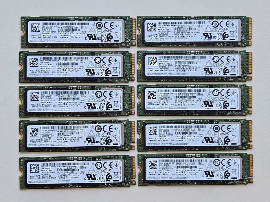 SSD 512Gb M.2 2280 NVMe PCIe Gen 3.0 x4 Samsung PM981a 96 - 100%