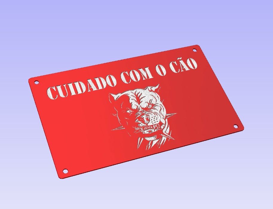 Placa sinalética personalizada "cuidado com o cão" qualquer raça