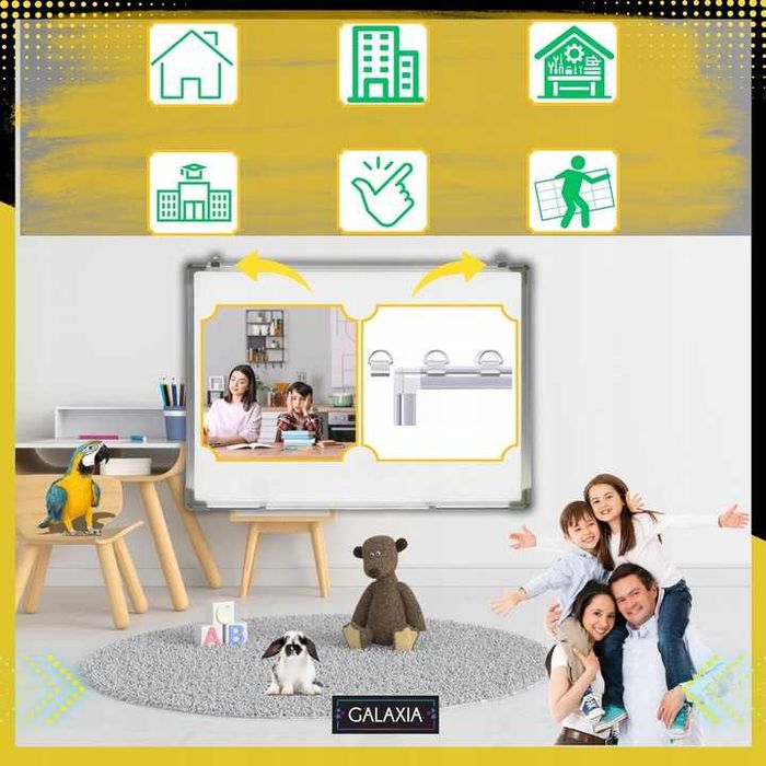 Tablica Magnetyczna Suchościeralna 60x40 Dla Dzieci Na Ścianę Biała