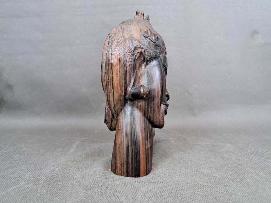 Kobieta, twarz, rzeźba drewniana, Bali wys. 21 cm