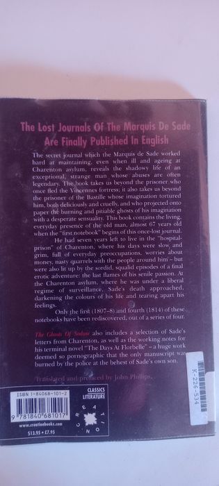 The ghost of Sodom, Marquês de Sade