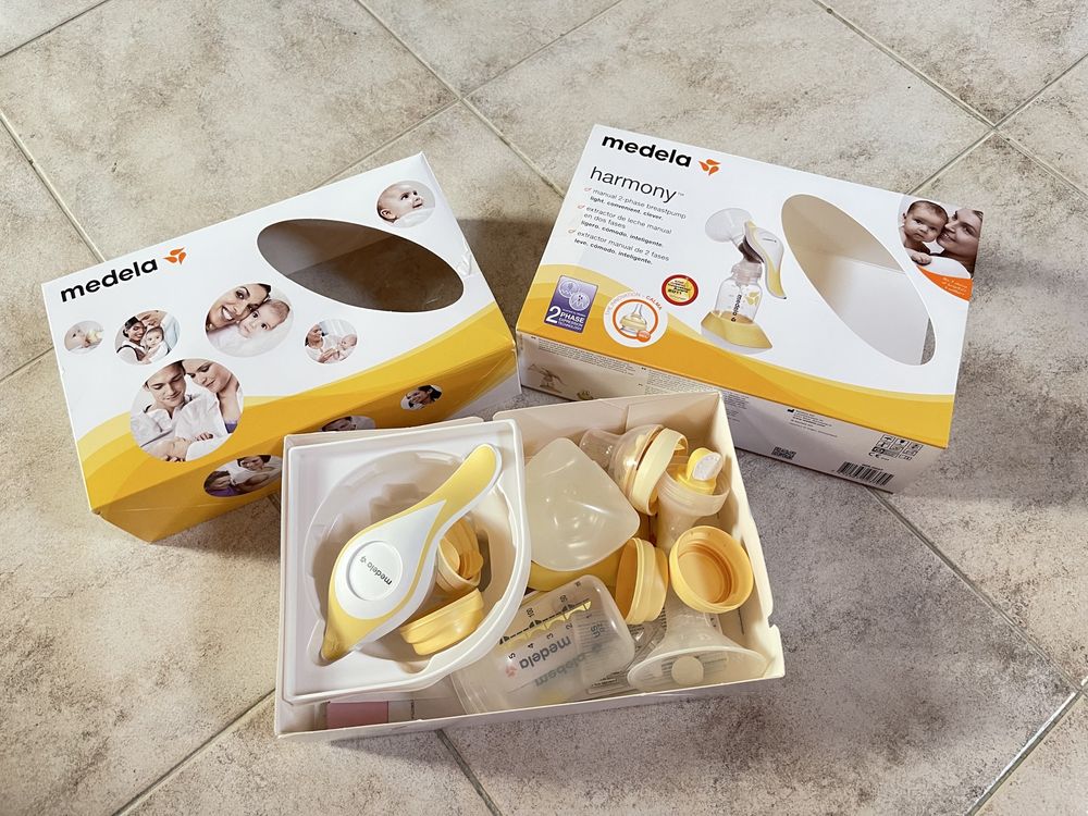 Extrator de Leite Manual Medela Harmony e Acessórios - Ótimo Estado!