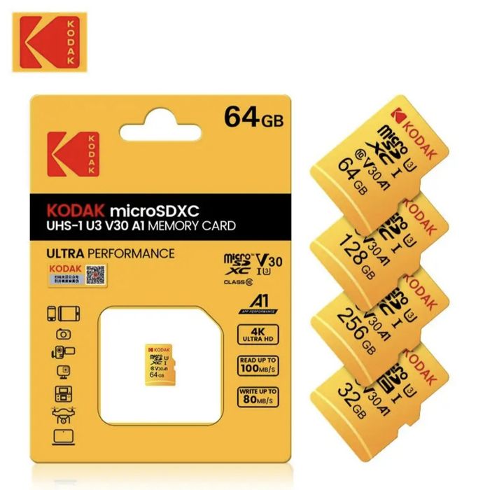 Карта памяти,флешка Kodak micro SDXC 64 Gb.