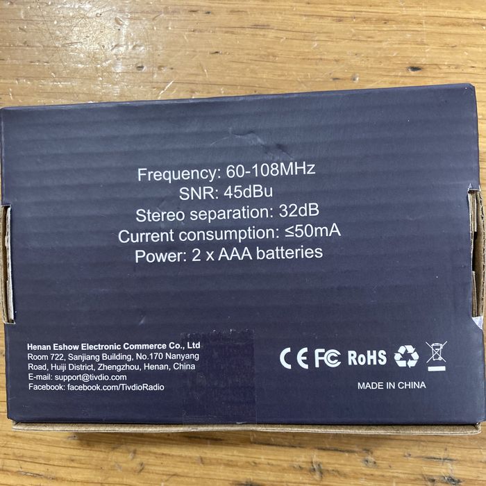 Retekess PR13 Rádio portátil FM com auriculares - Novo