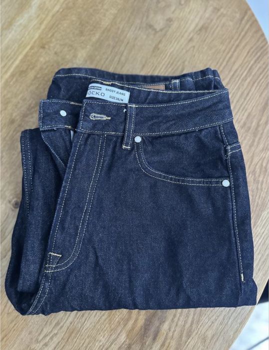 Deep blue baggy jeans mócko