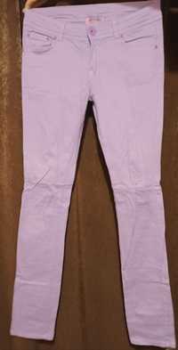 Spodnie stretch jeans pastelowy fiolet