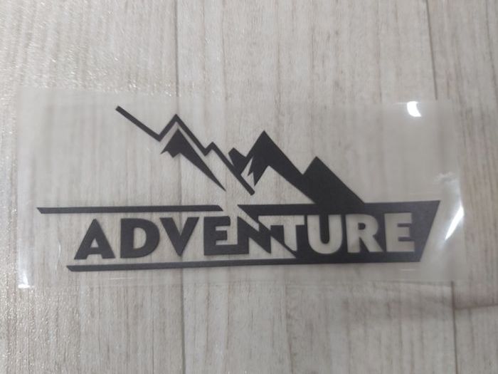 ADVENTURE- 16cm x 6cm - czarna naklejka na auto ścianę laptop quad kam