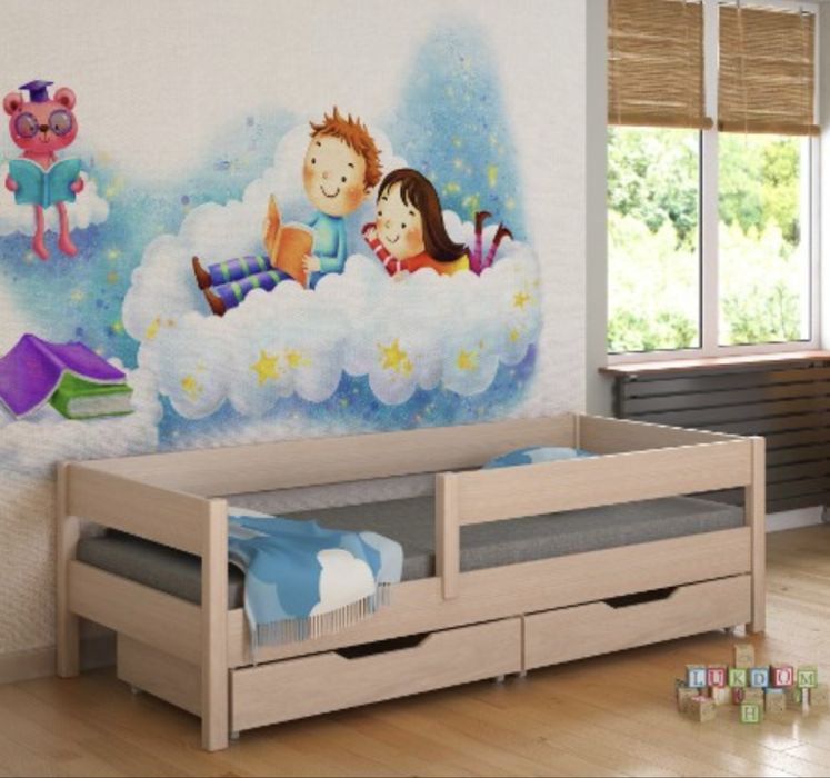 Ліжко з дерева з матрасом 140*70