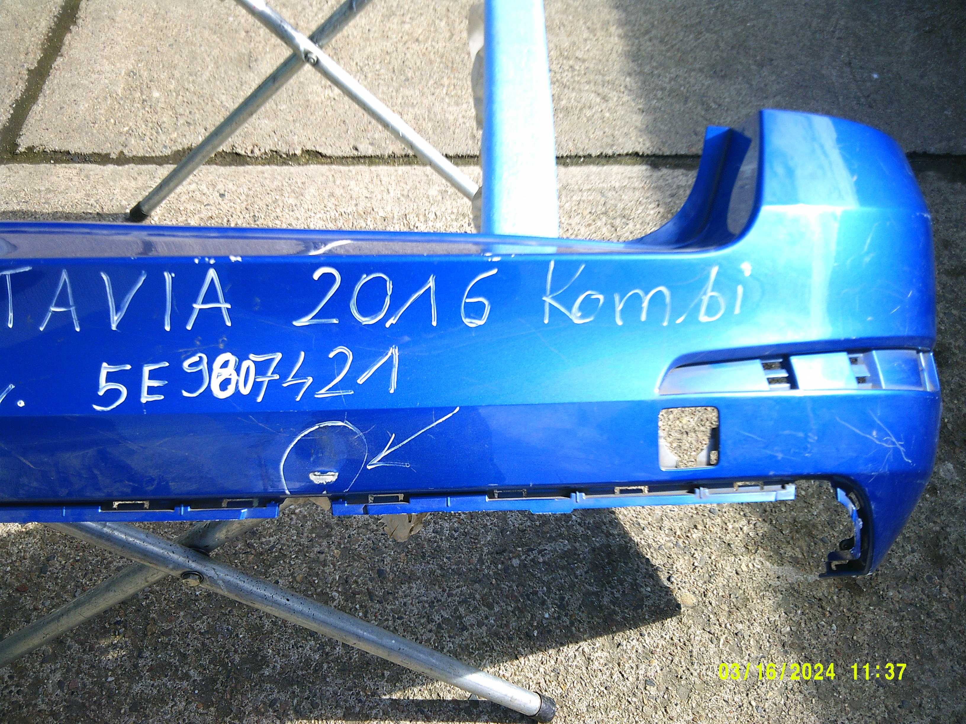 Zderzak tylny Skoda Octavia 3,III, Kombi 2016rok.