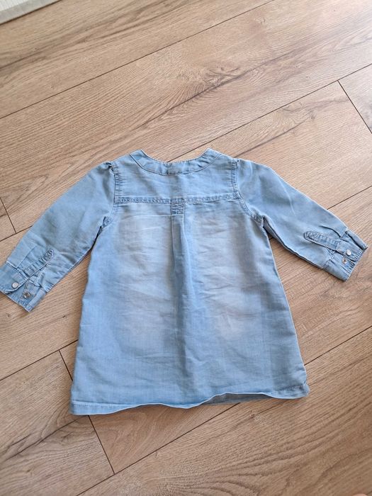 Koszula dżinsowa H&M niemowleca cienka dla dziewczynki-74/80