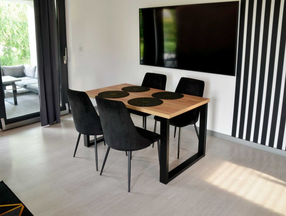 Zestaw w stylu loft (stół + 4 krzesła)