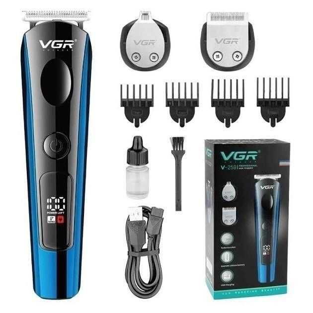 Машинка для стрижки волосся VGR V-259 з LED дисплеєм і турбо режимом