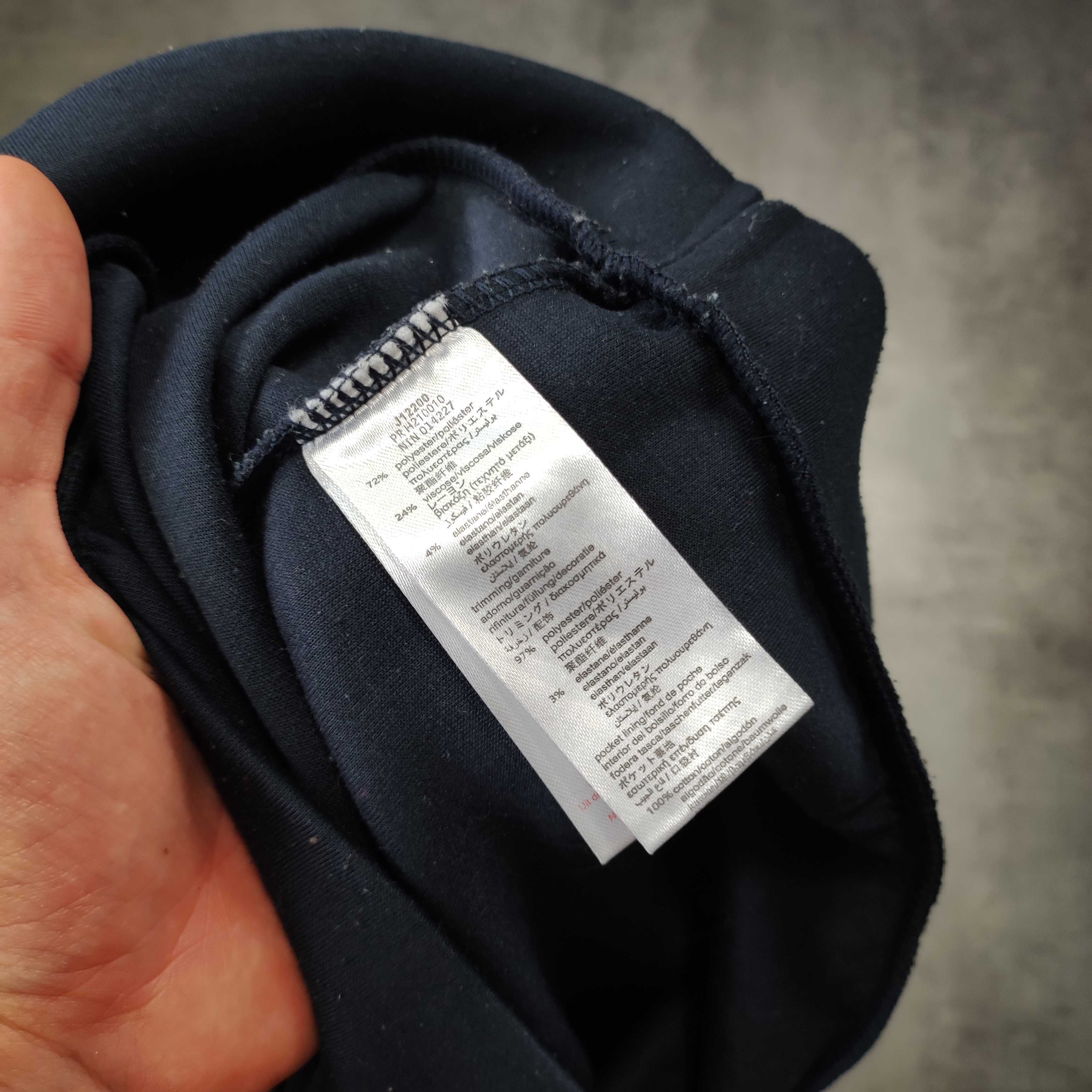 DAMSKA PREMIUM Bluza Sukienka Dłuższa Lampas Logo Granatowa Hugo Boss