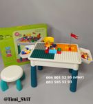 Игровой столик 6в1 с конструктором стульчик стол для рисования