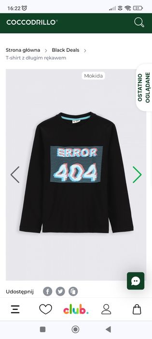 Bluzka, koszulka, t-shirt z długim rękawem Coccodrillo Mokida 104