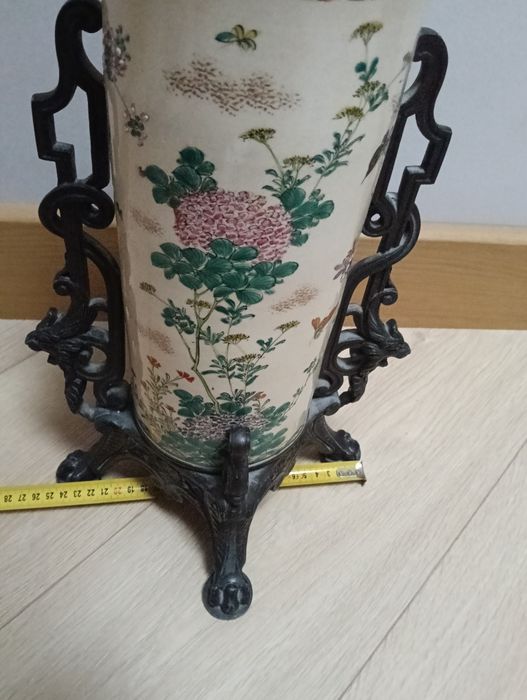 Stara lampa naftowa z majoliki OKAZJA