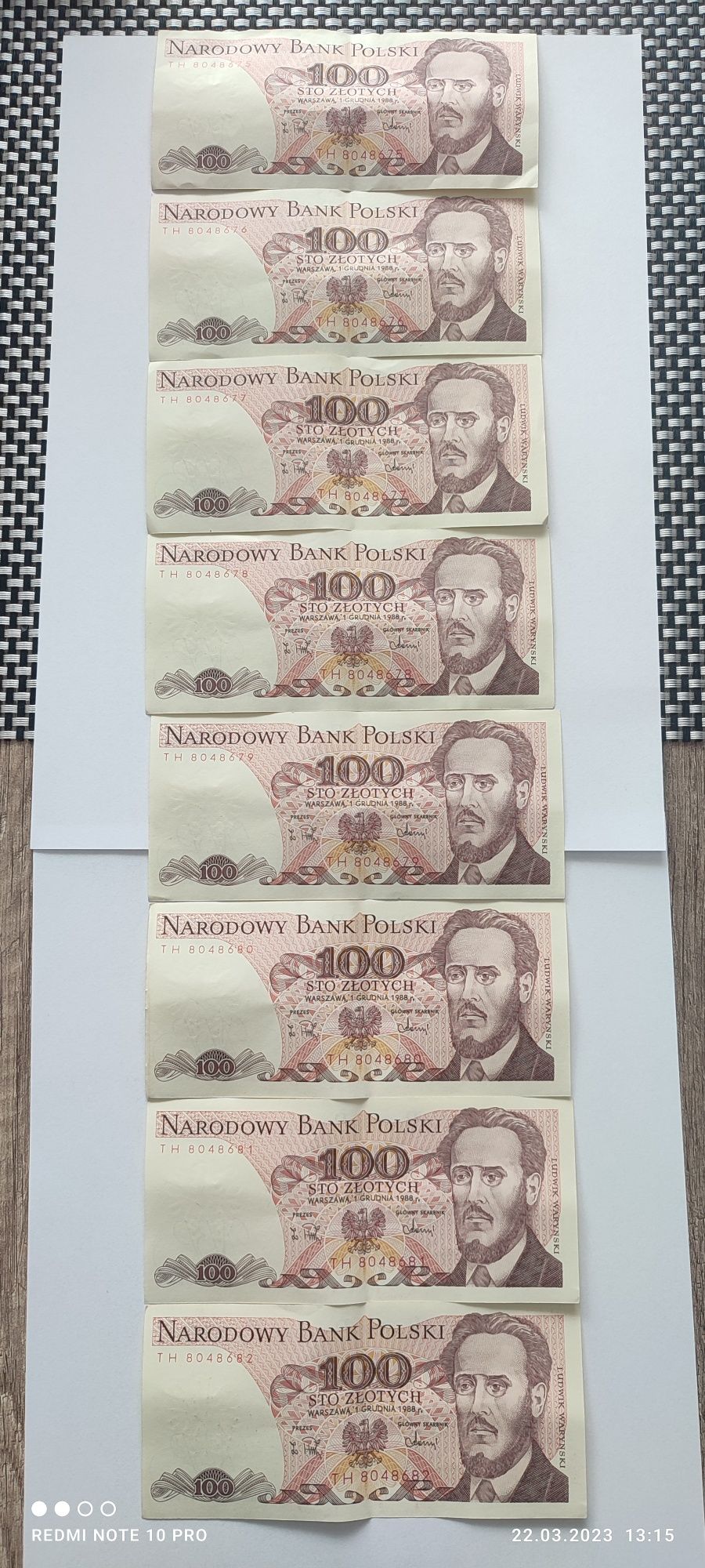 SERIA Banknoty PRL 100 złotych