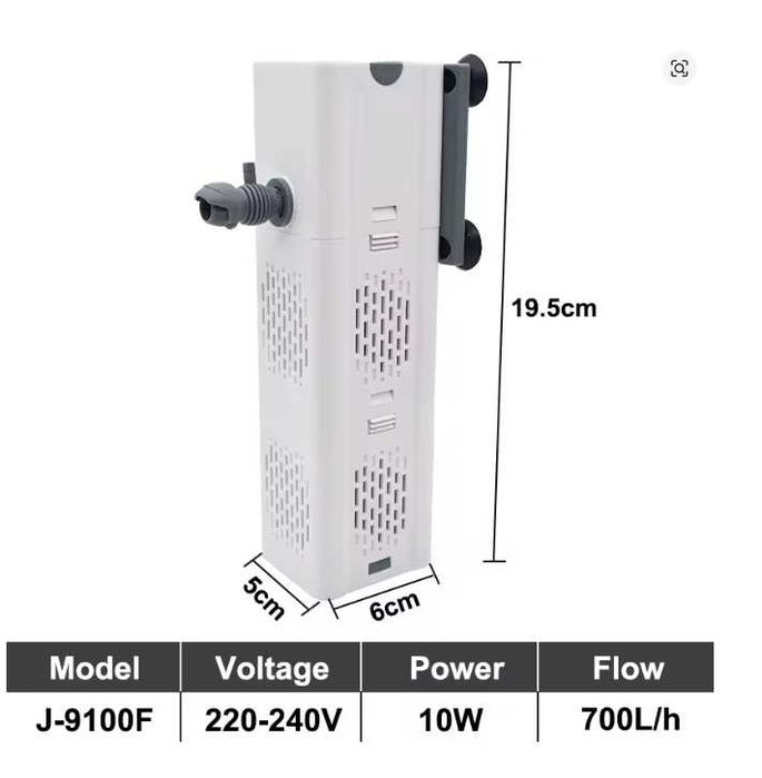 Акваріумний фільтр, занурювальний, безшумний, кисневий аератор