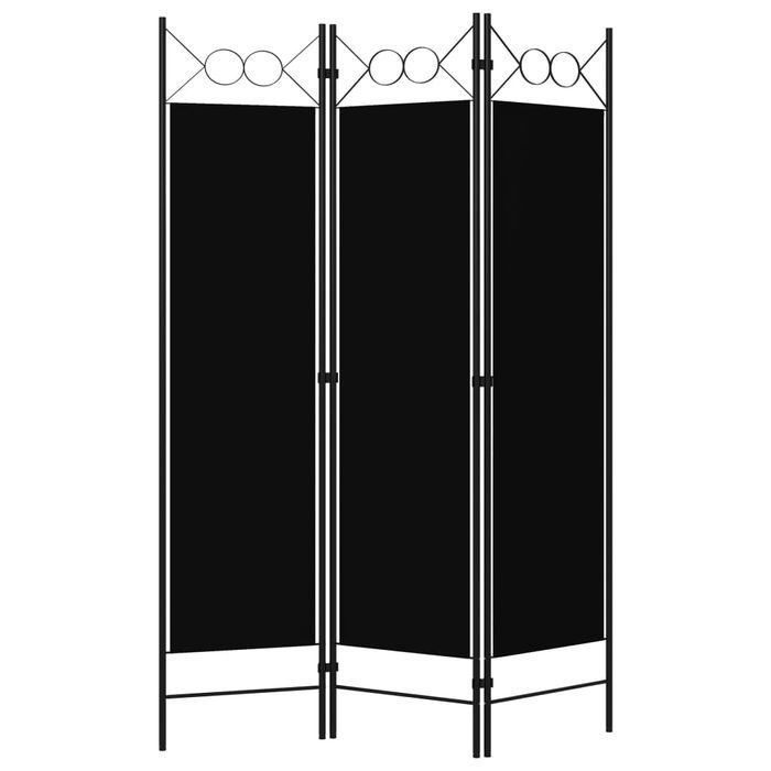 Parawan 3-panelowy Vidaxl, Czarny, 120x180 cm