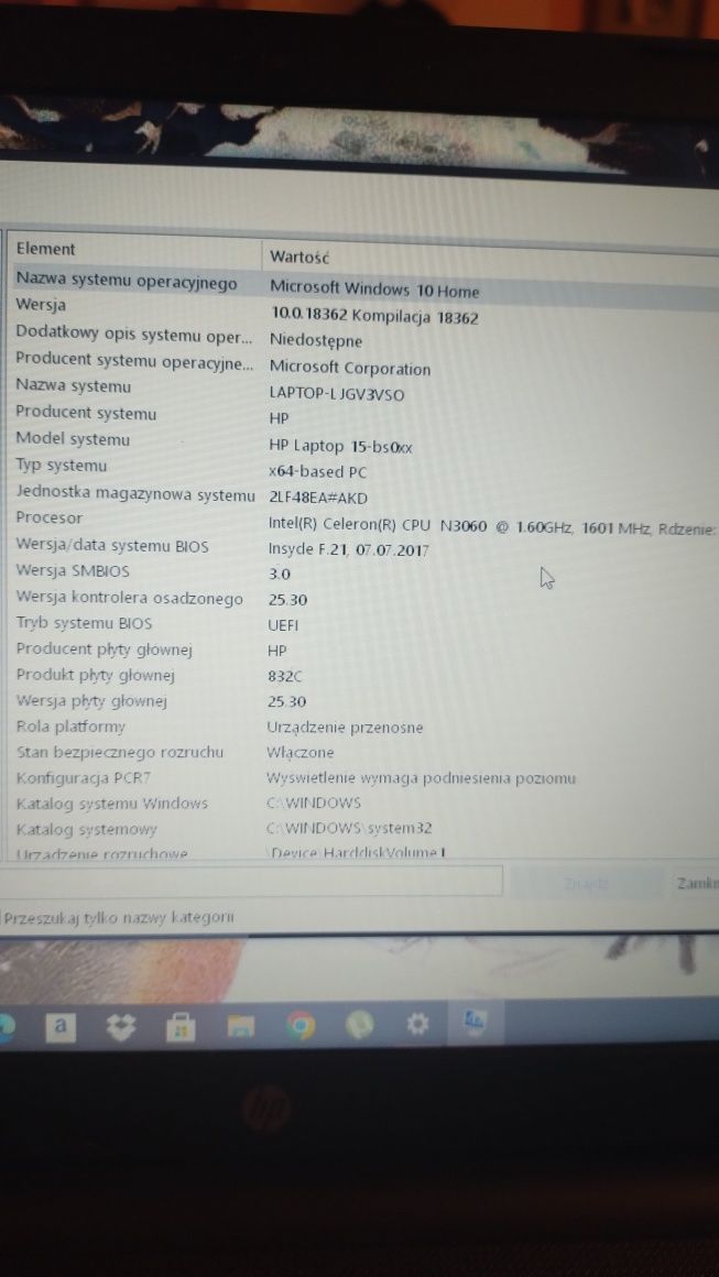 Laptop HP 15-cali N3060/4GB/500GB/DVD-RW/W10