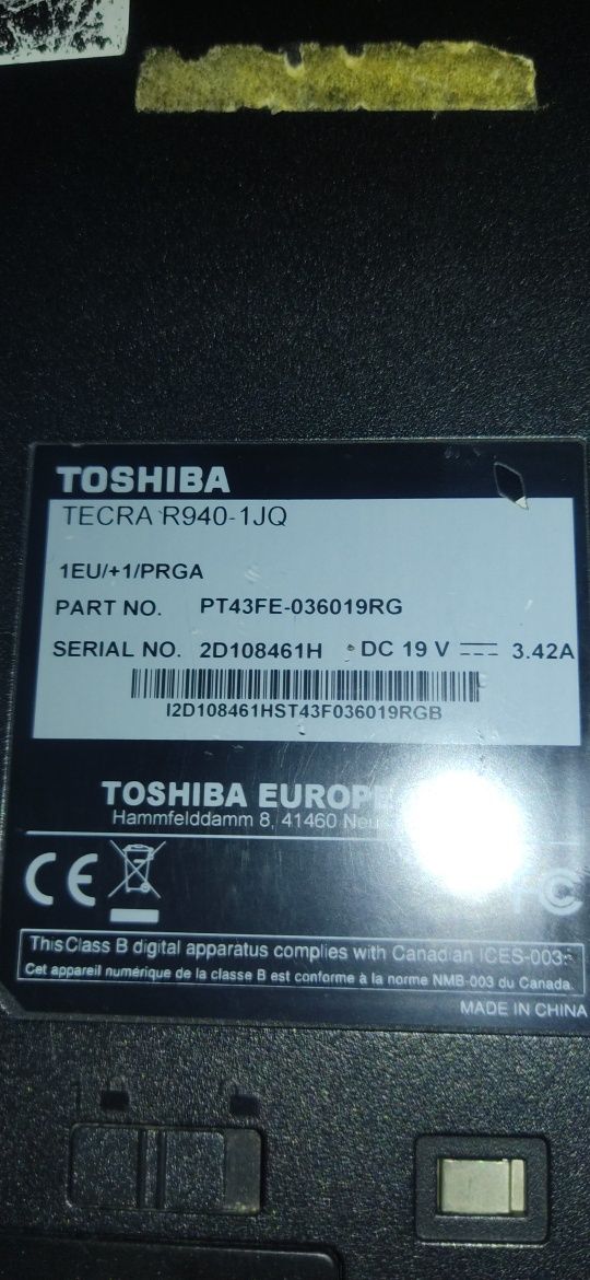 Toshiba Tecra R940 Core i5 3340M (3-gen.) 2,7 GHz / 8 GB / 320 GB /