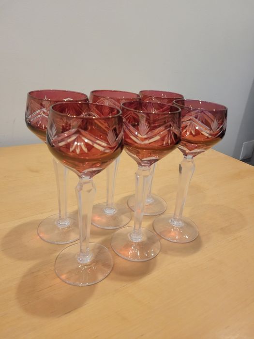 Copos de vidro cristal colorido italianos