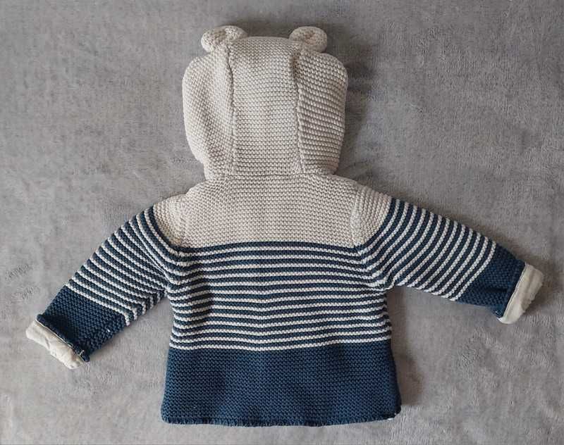 Gruby rozpinany sweter z kapturem M&S