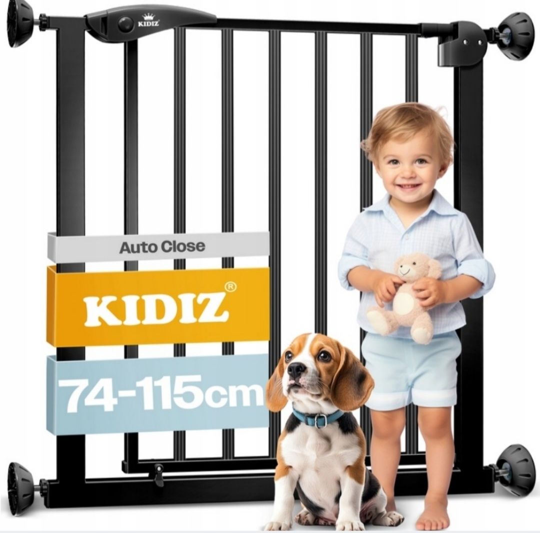 KIDIZ Bramka zabezpieczająca 74-87 plus przedłużka 14 cm