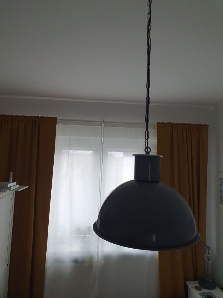 Lampa sufitowa szara metalowa