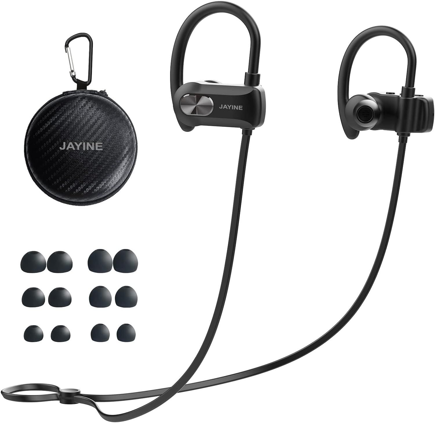 JAYINE Słuchawki Bluetooth w uchu,bezprzewodowe słuchawki z mikrofonem