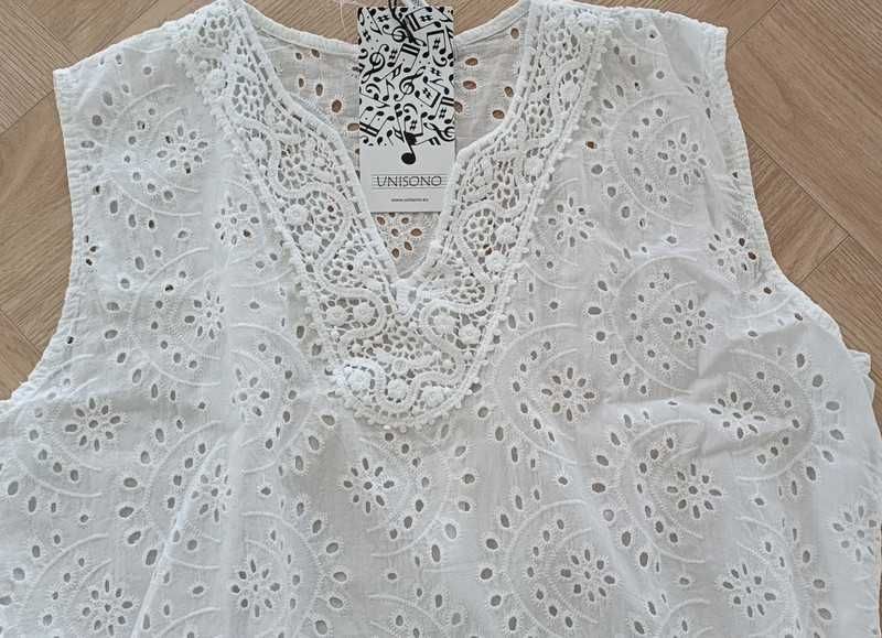 Tunika ażurowa unisono róż L nowa z metką