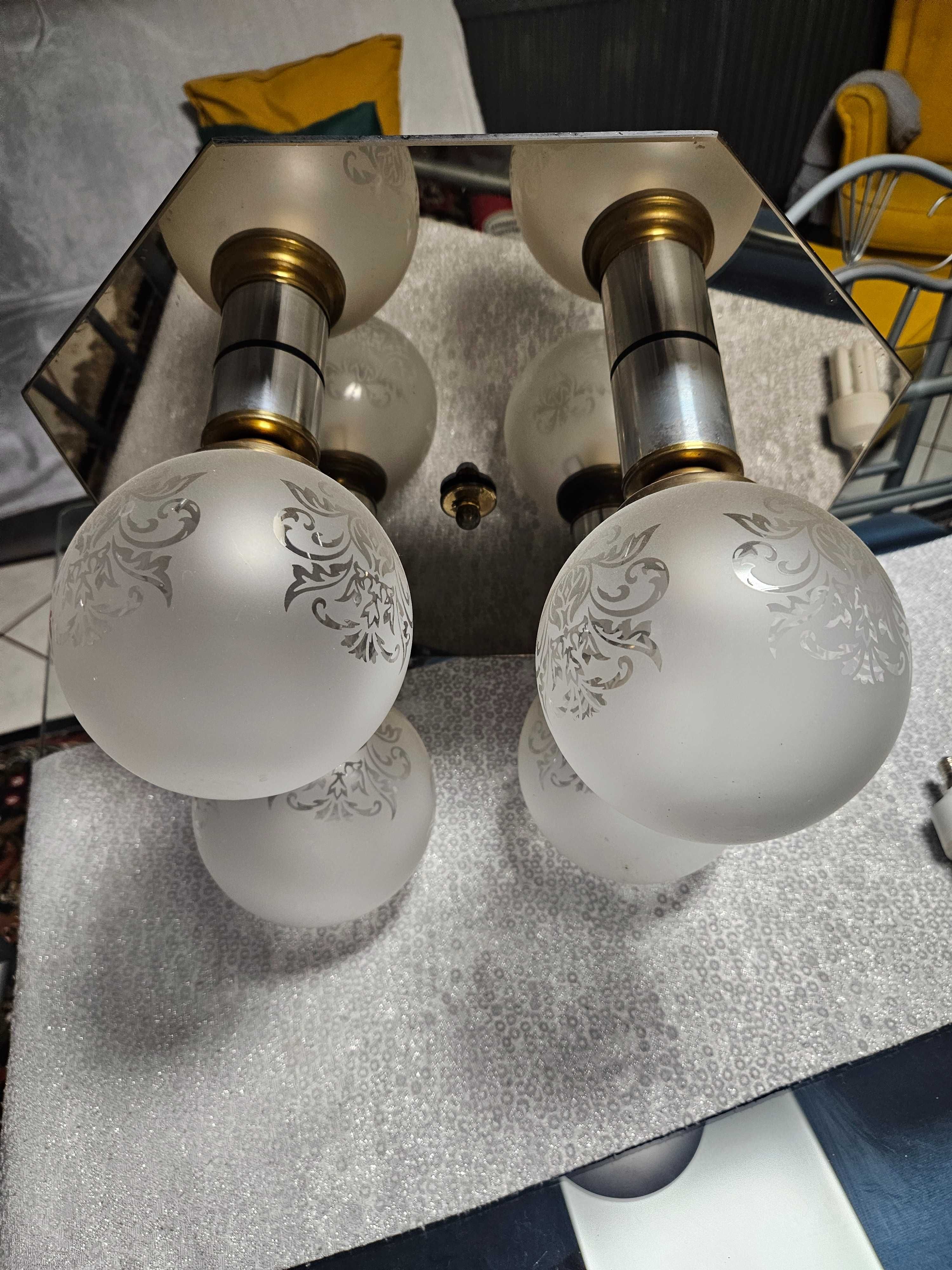 Lampa żyrandol oprawa wiszącą kule z lustrem