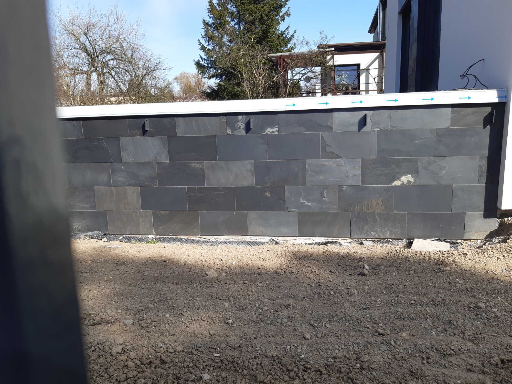 Kamień Dekoracyjny Naturalny Łupek Elewacyjny 30x10 Black Slate