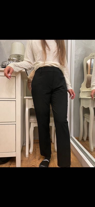 Spodnie czarne garniturowe proste h&m L 40 m wiskoza wysoki stan