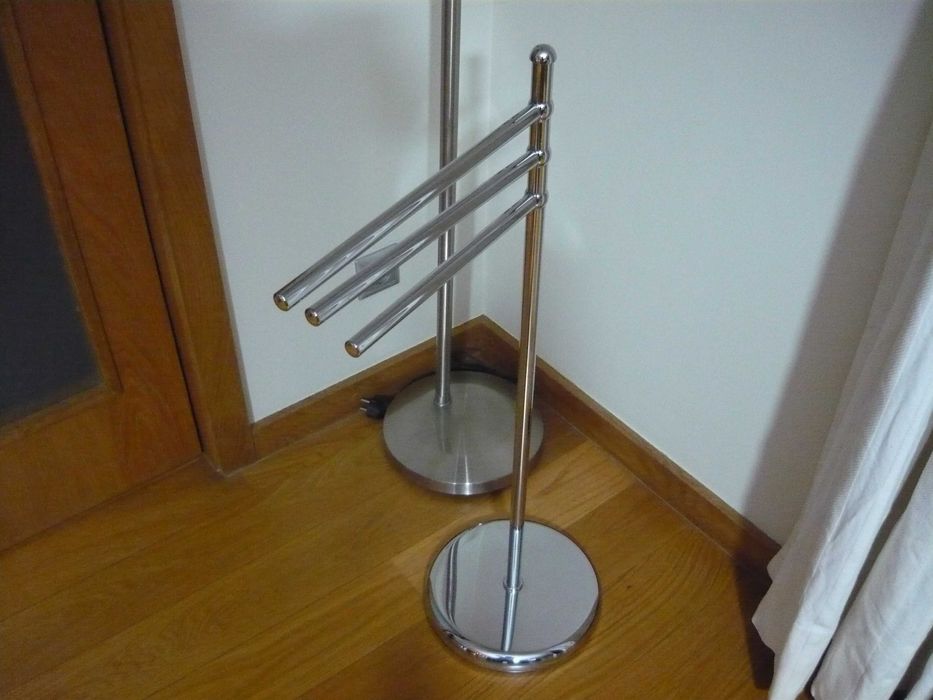 Conjunto Porta toalhas + Porta Rolos + Tubo piaçaba - 2 Peças Cromado