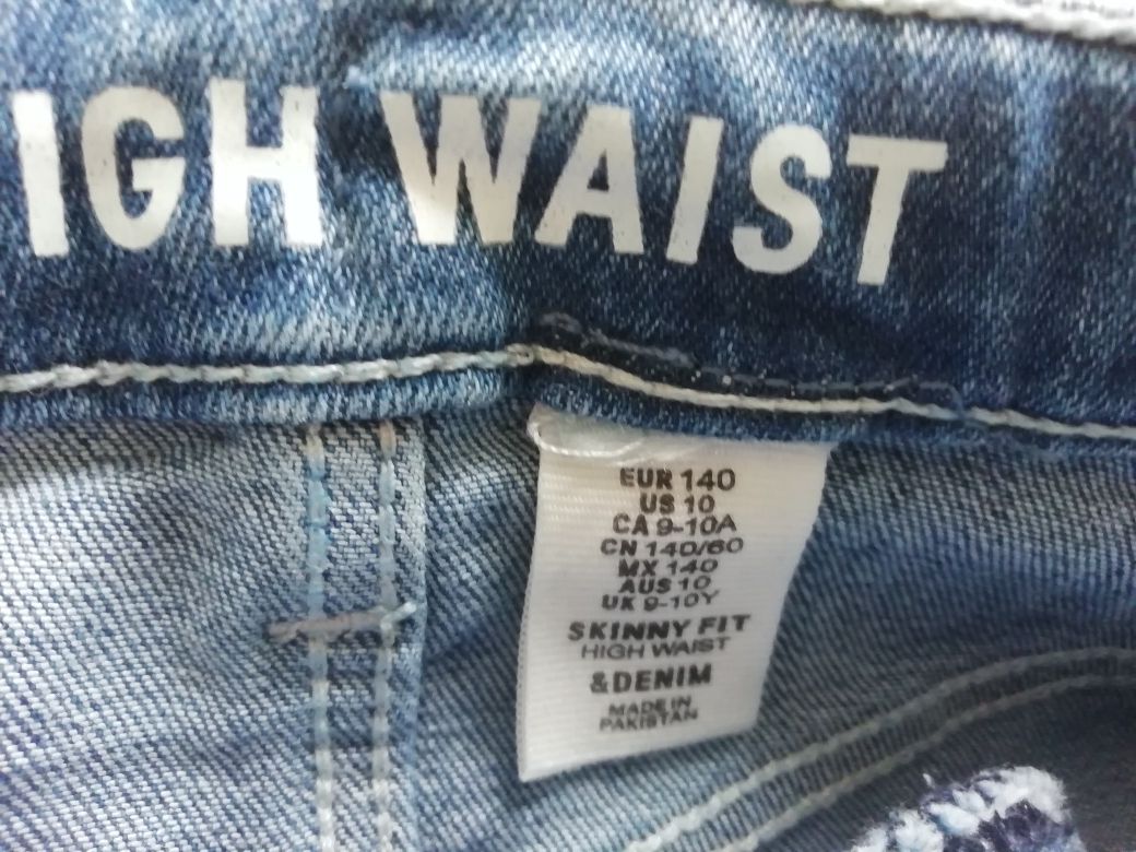 Spodnie dżinsy skinny fit wysoki stan H&M rozmiar 140 nowe