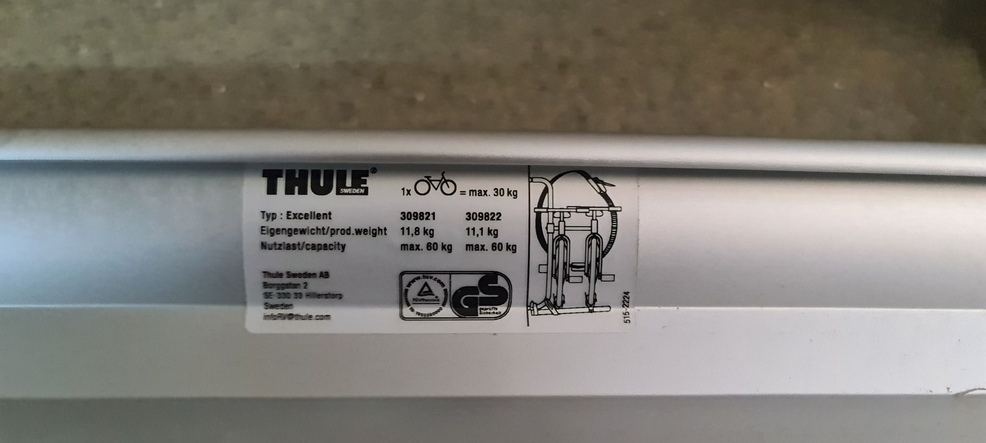 Thule Excellent Standard na 2 rowery Kamper Przyczepa Nowy Wysyłka
