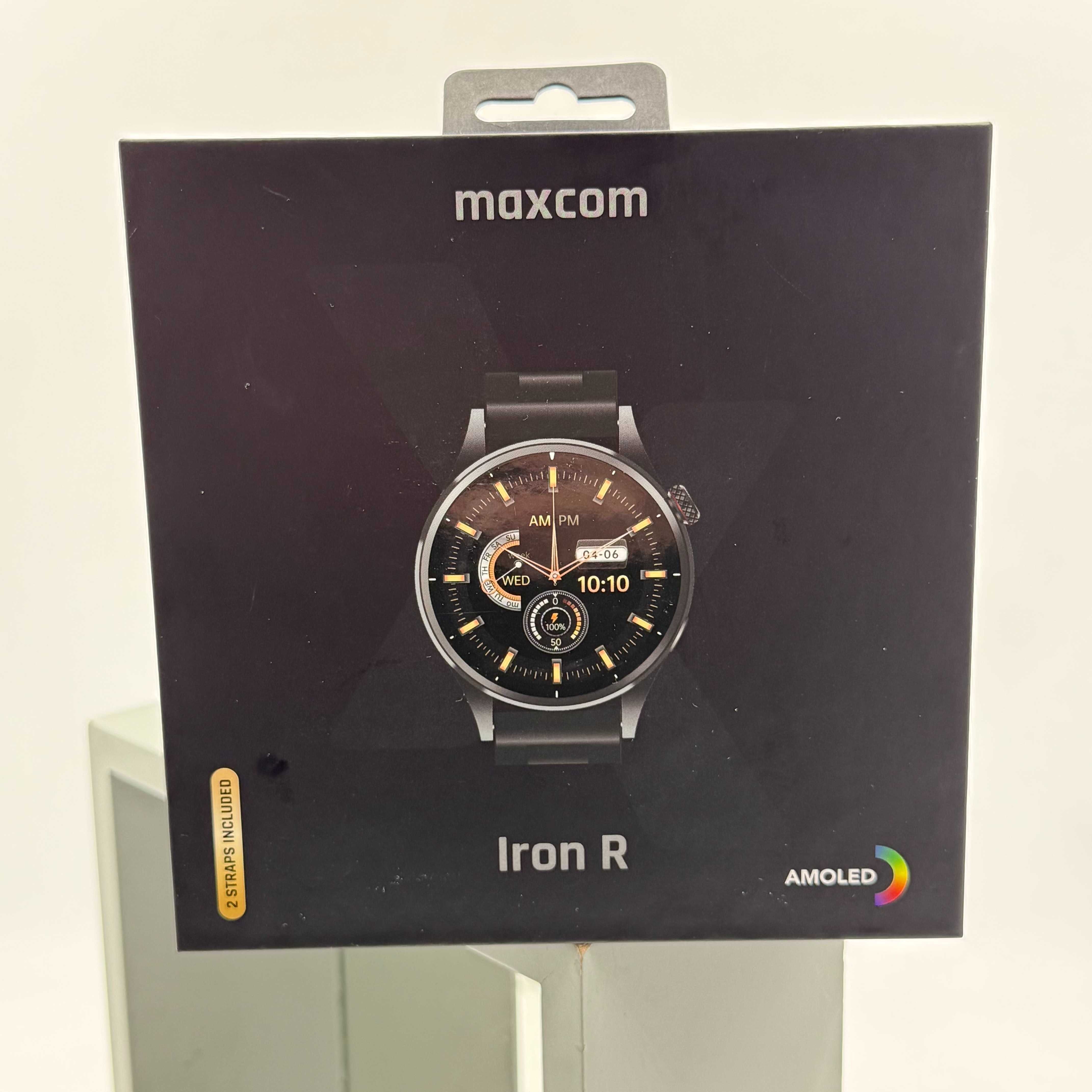 NOWY! Smartwatch MAXCOM FW66 Iron R Grafitowy 54mm z dwoma paskami
