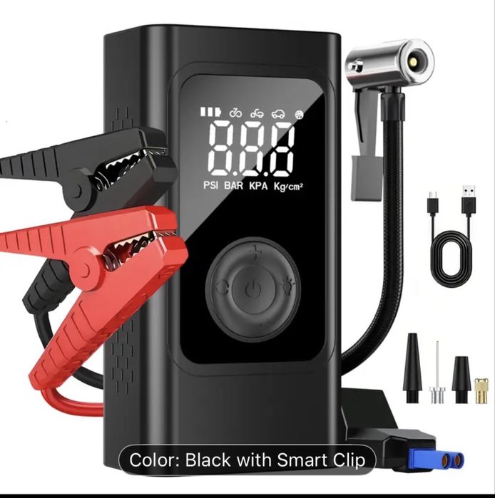 Бустер, пуск-зарядний  на 1000 А, з компрес. 150 PSI, батар. 10000 mAh