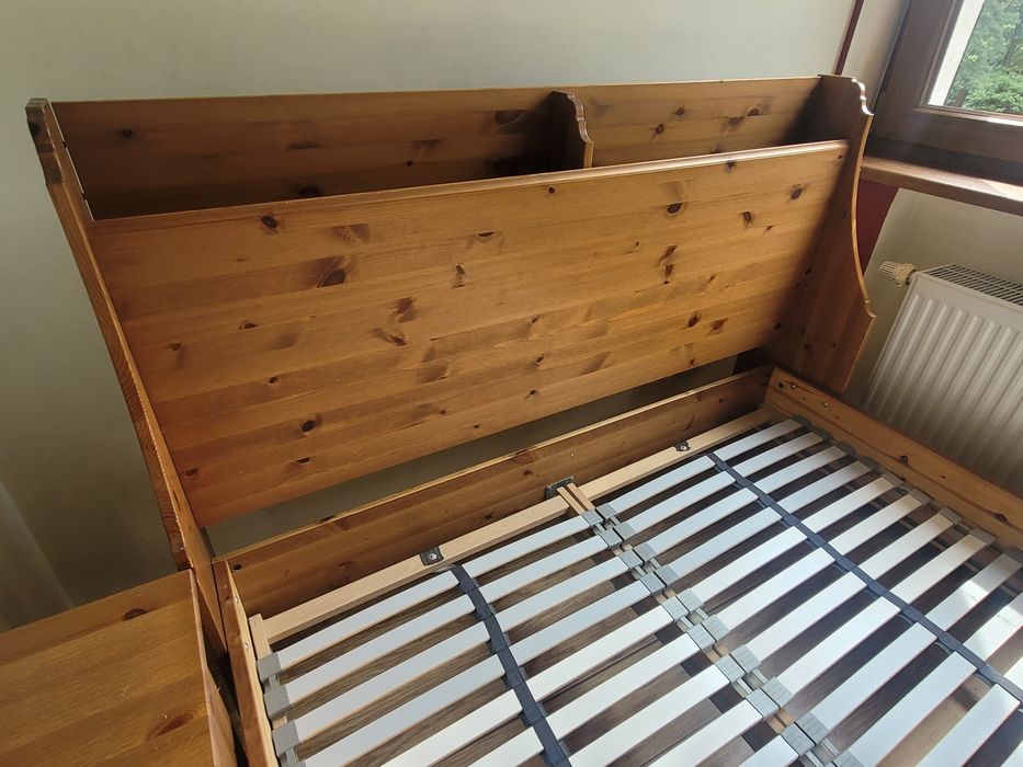 Łożko lite drewno IKEA LEKSVIK 140x200 cm