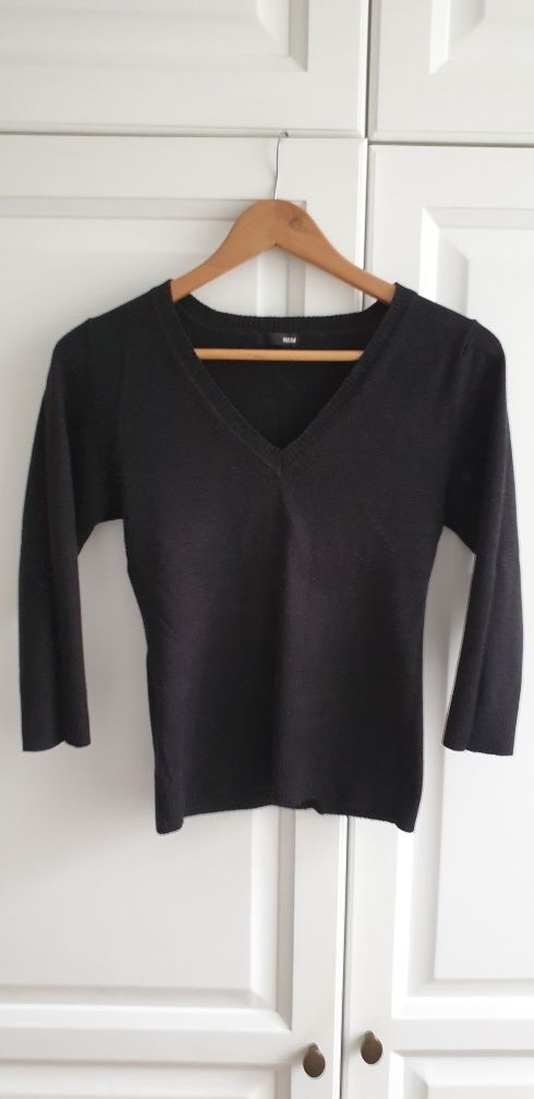 Sweter w serek rekaw 3/4 H&M